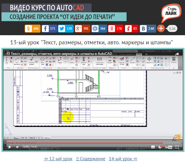 Видео-урок «Правильное оформление чертежа в AutoCAD» 