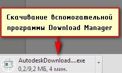 Скачивание вспомогательной программы Download Manager