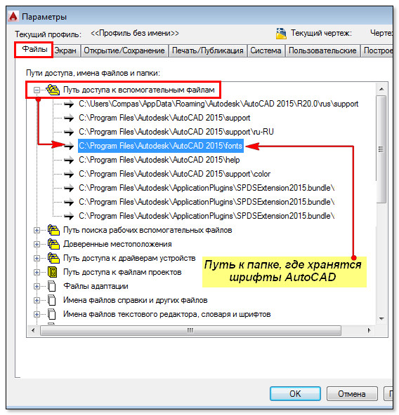 где в автокаде шрифты