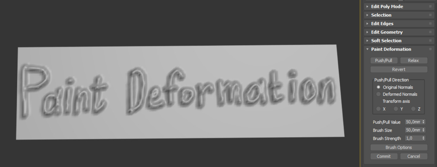 Простейший скульптинг Paint Deformation в 3ds Max