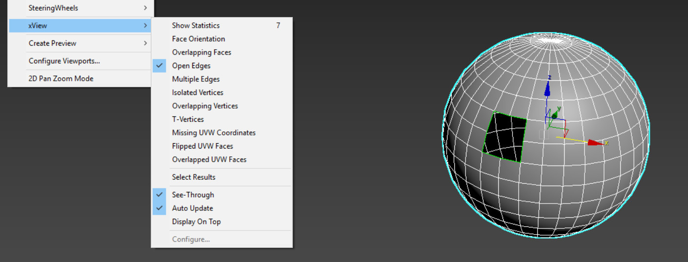 Проверка качества 3D модели с помощью xView в 3ds Max