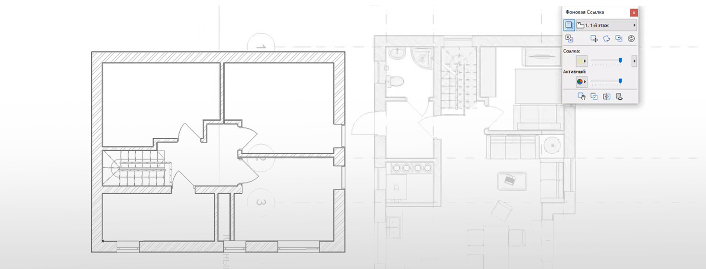 Фоновая ссылка в ARCHICAD