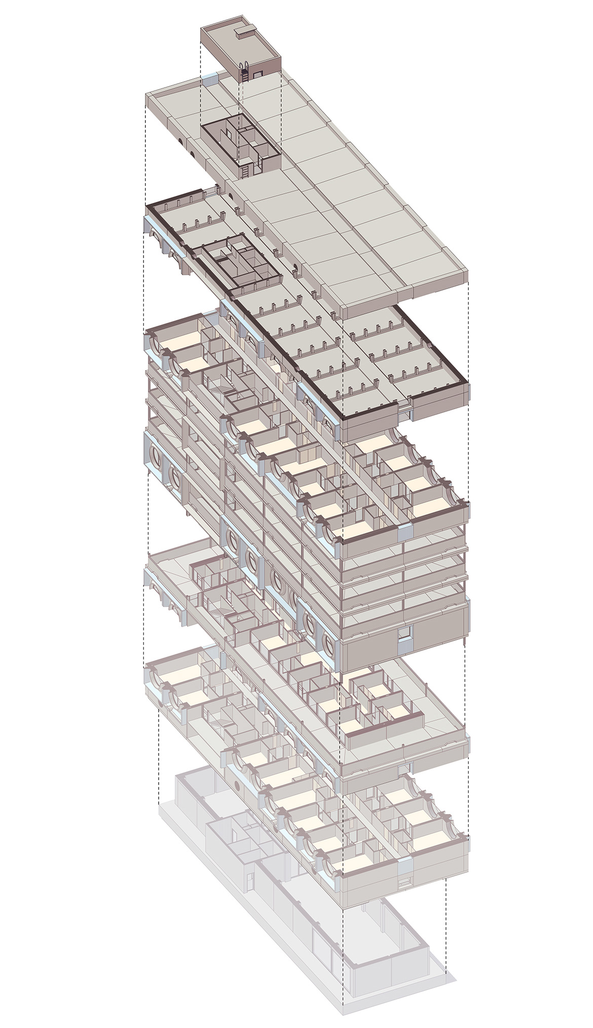 3D-модель многоквартирного жилого дома в ARCHICAD