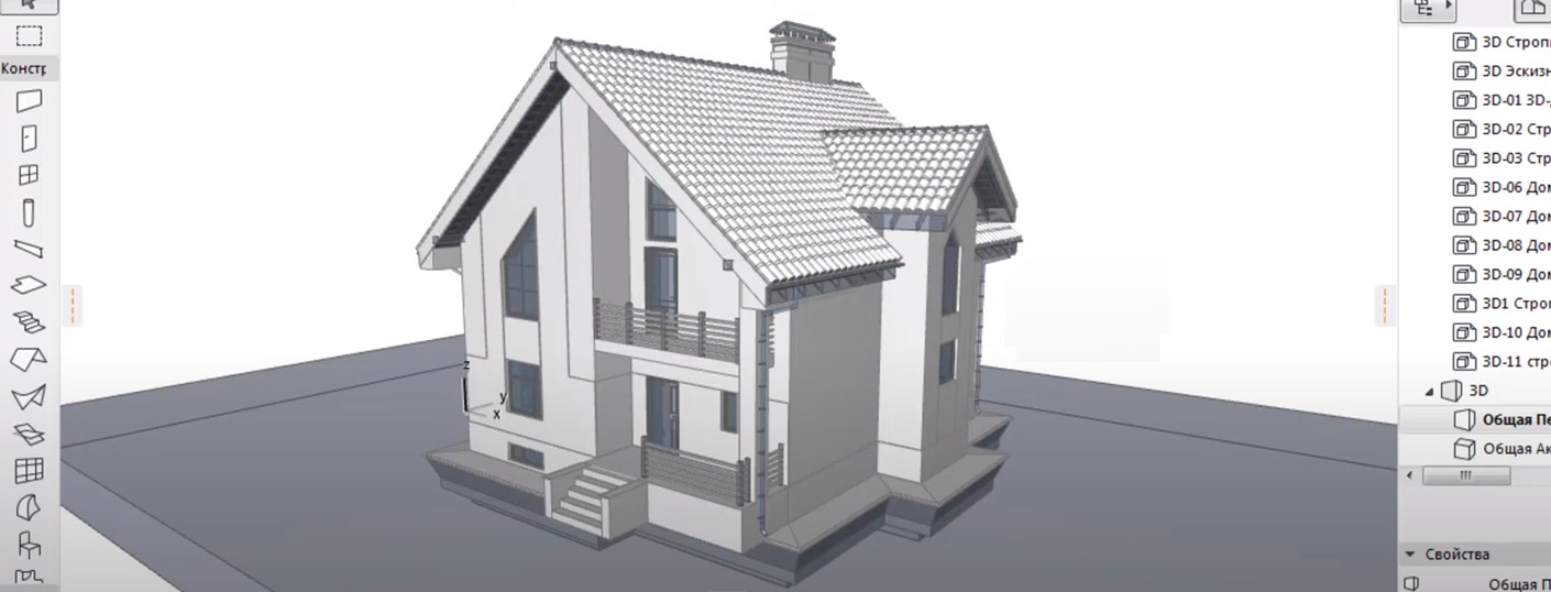 3D анимация проектирования дома в ARCHICAD