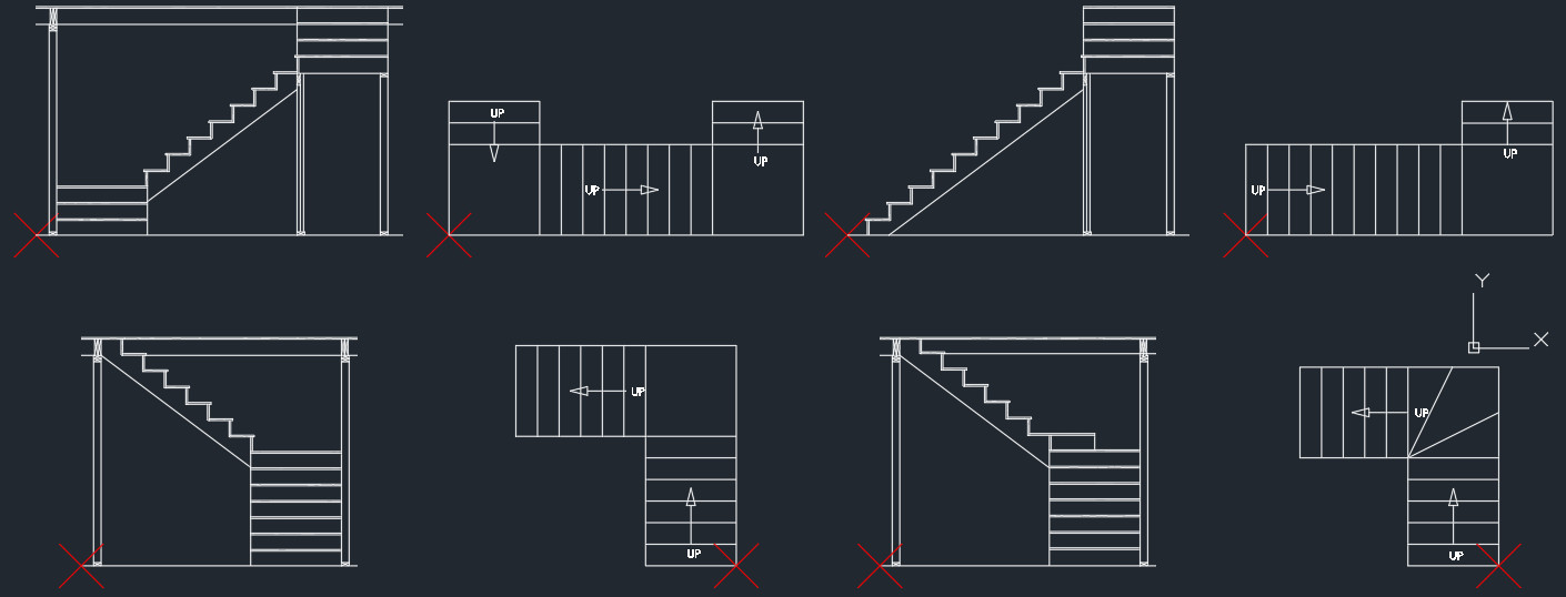 Коллекция блоков для AutoCAD «Лестницы и лифты»