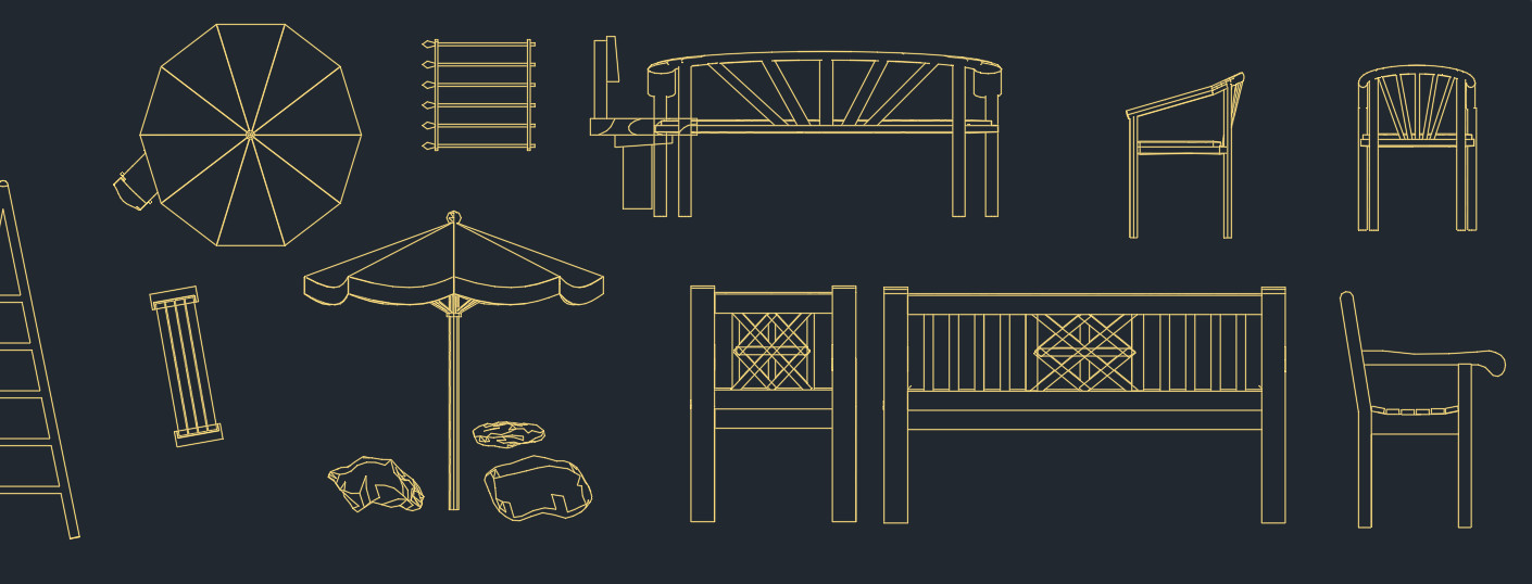 Коллекция блоков для AutoCAD «Зона отдыха»