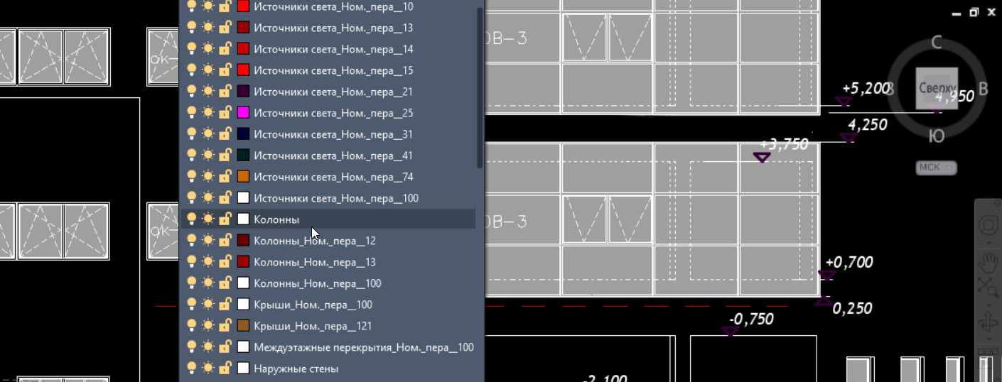 Слои AutoCAD и Листы