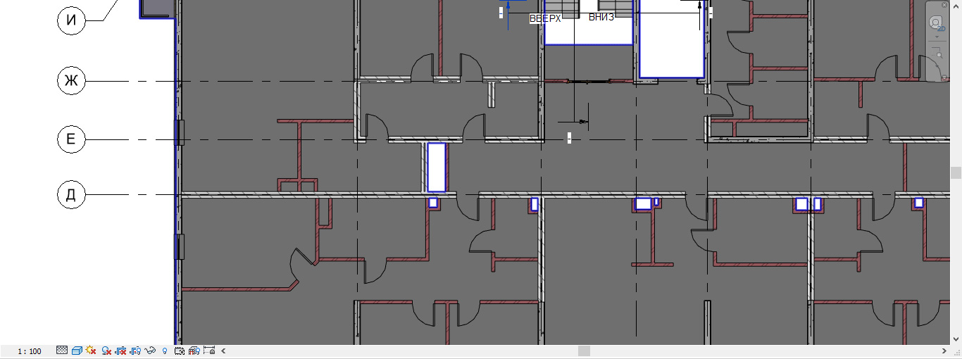 Создание осей в Revit