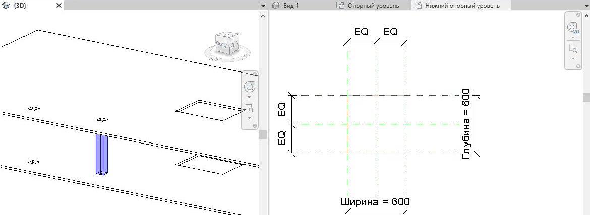 Создание проемов и шахт в Revit